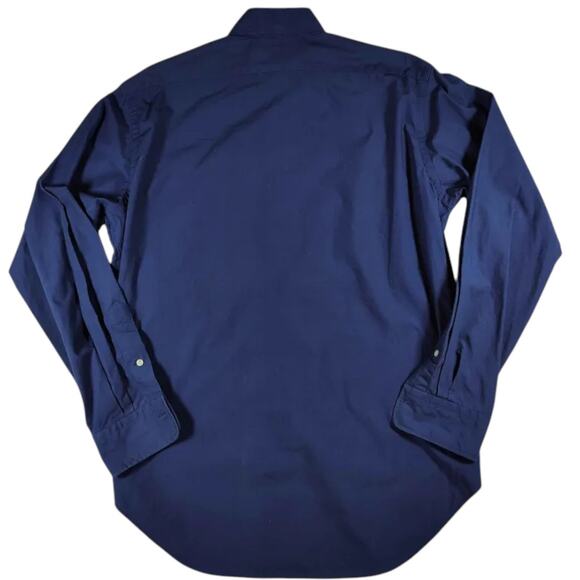 VTG - Polo by Ralph Lauren - Men's Navy Button Up - Size: 15 1/2 34/35 (Medium) - Picture 2 of 7